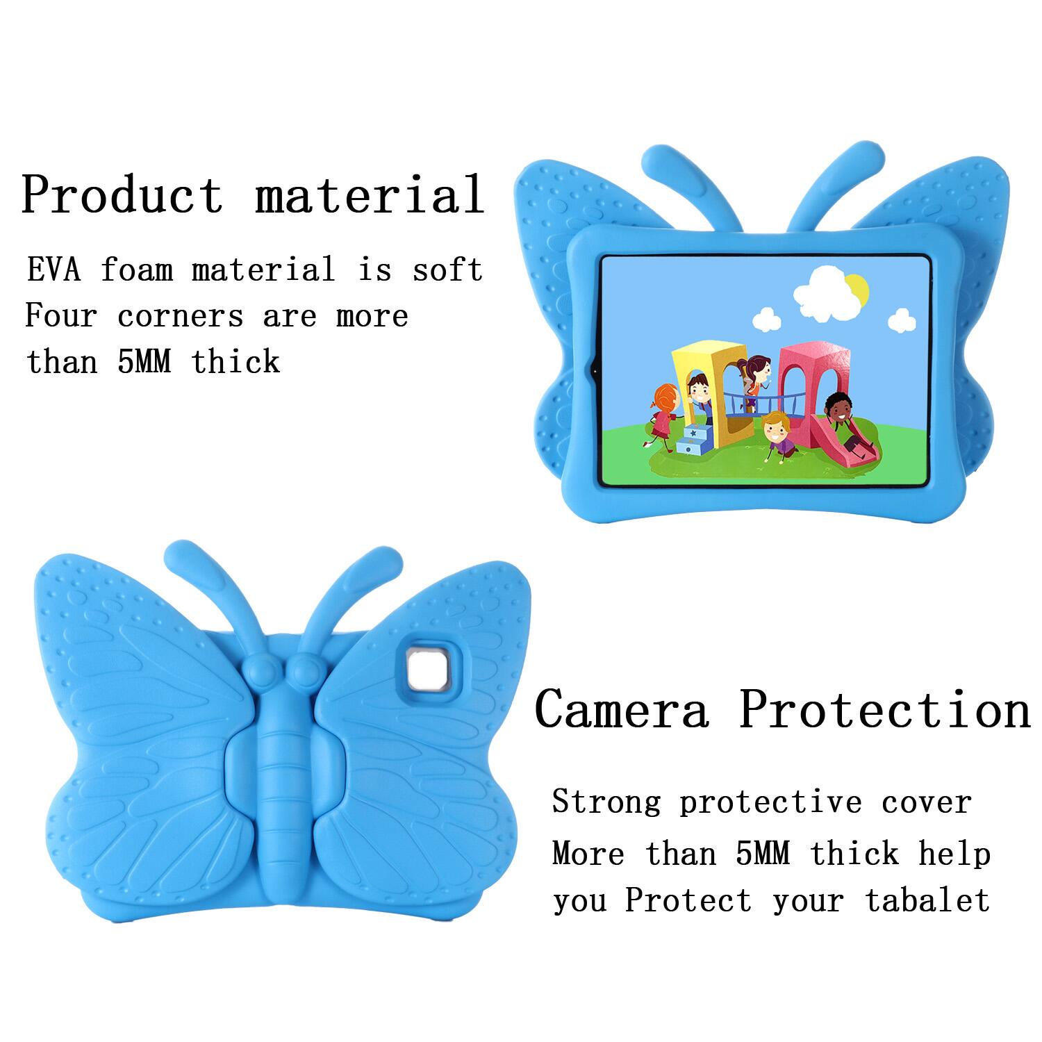 Product material  
EVA foam material is soft  
Four corners are more than 5MM thick  

Camera Protection  
Strong protective cover  
More than 5MM thick help you Protect your tablet