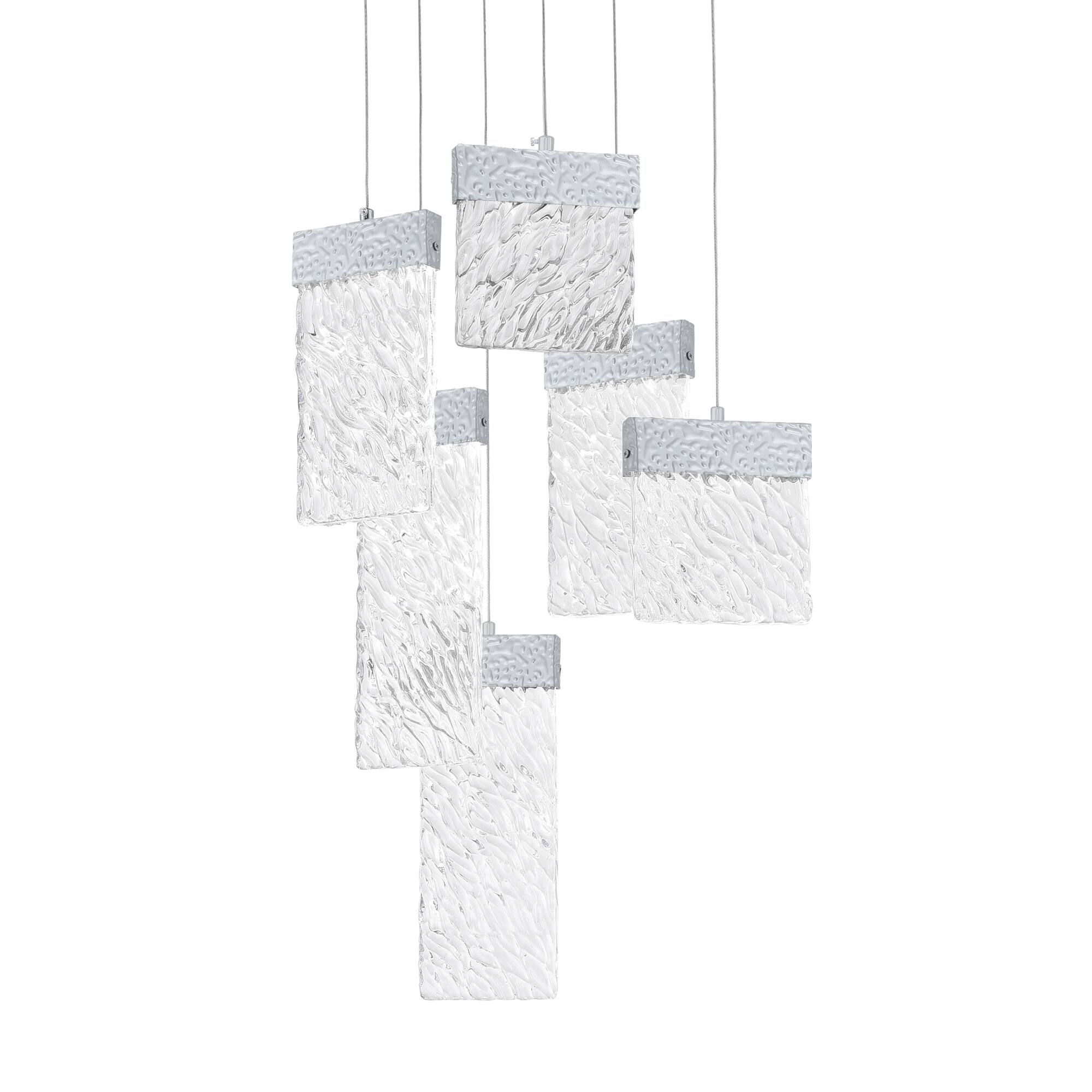 Angle. CWI Lighting - Carolina LED Chandelier With Pewter Finish - Pewter.
