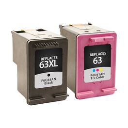 Clover - Imaging Group Remanufactured /Tri-Color High Yield/Standard Ink Cartridge for HP 63XL/63 - Black