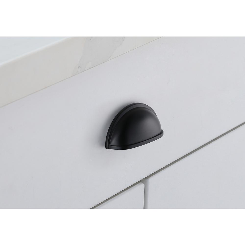 Alt View 1. Elegant Decor - Atticus 3" Center to Center Matte Black Cup Bar Pull Multipack (set of 10) - Matte Black.