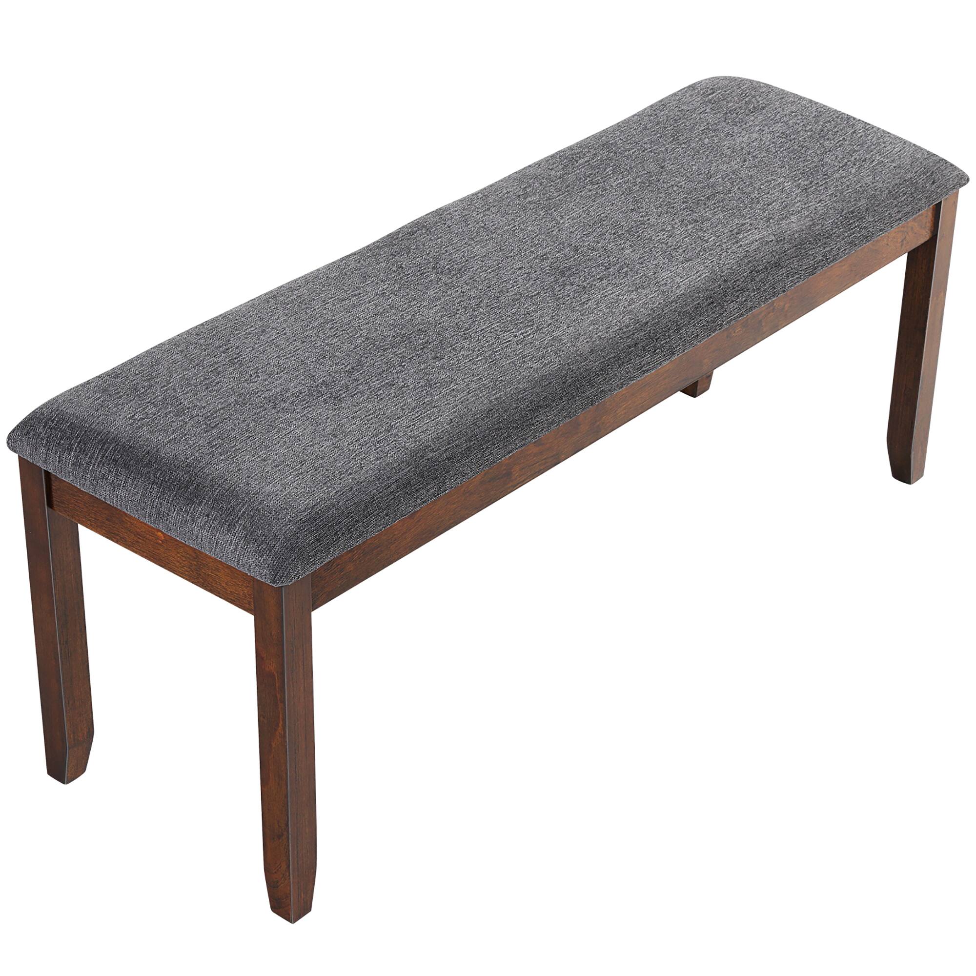 Alt View 17. Costway - Dining Bench Upholstered Entryway Bench Footstool Kitchen w/ Wood Legs - Grey, Brown.