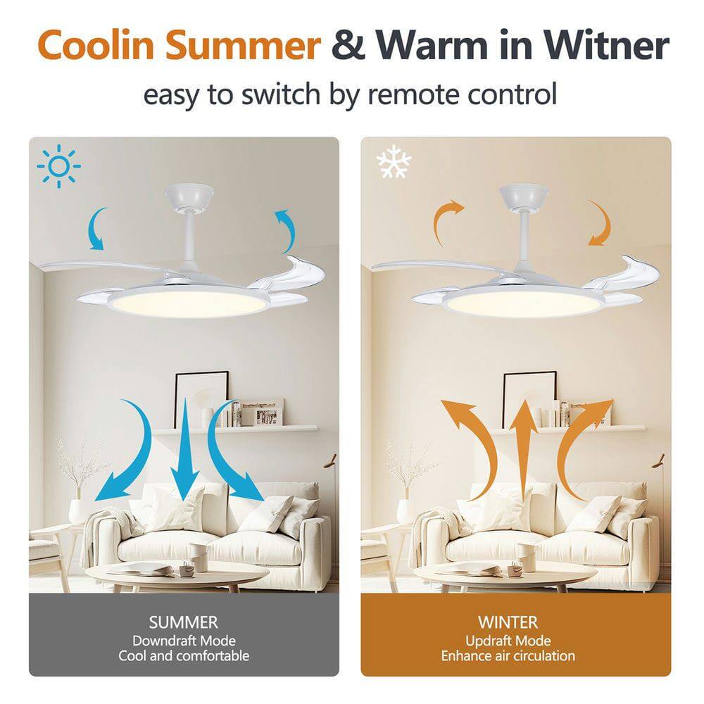Coolin Summer & Warm in Winter  
easy to switch by remote control  

SUMMER  
Downdraft Mode  
Cool and comfortable  

WINTER  
Updraft Mode  
Enhance air circulation