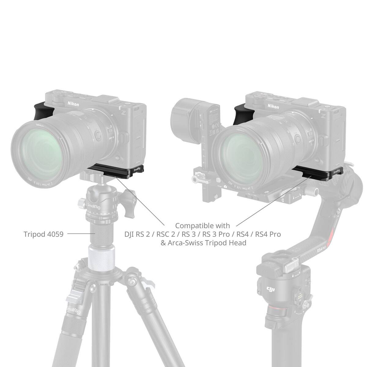 Nikon Z OCE Nikon Z -o Aily m Smolrg Tripod 4059 Compatible with DJI RS 2 / RSC 2 / RS 3 / RS 3 Pro / RS4 / RS4 Pro & Arca-Swiss Tripod Head