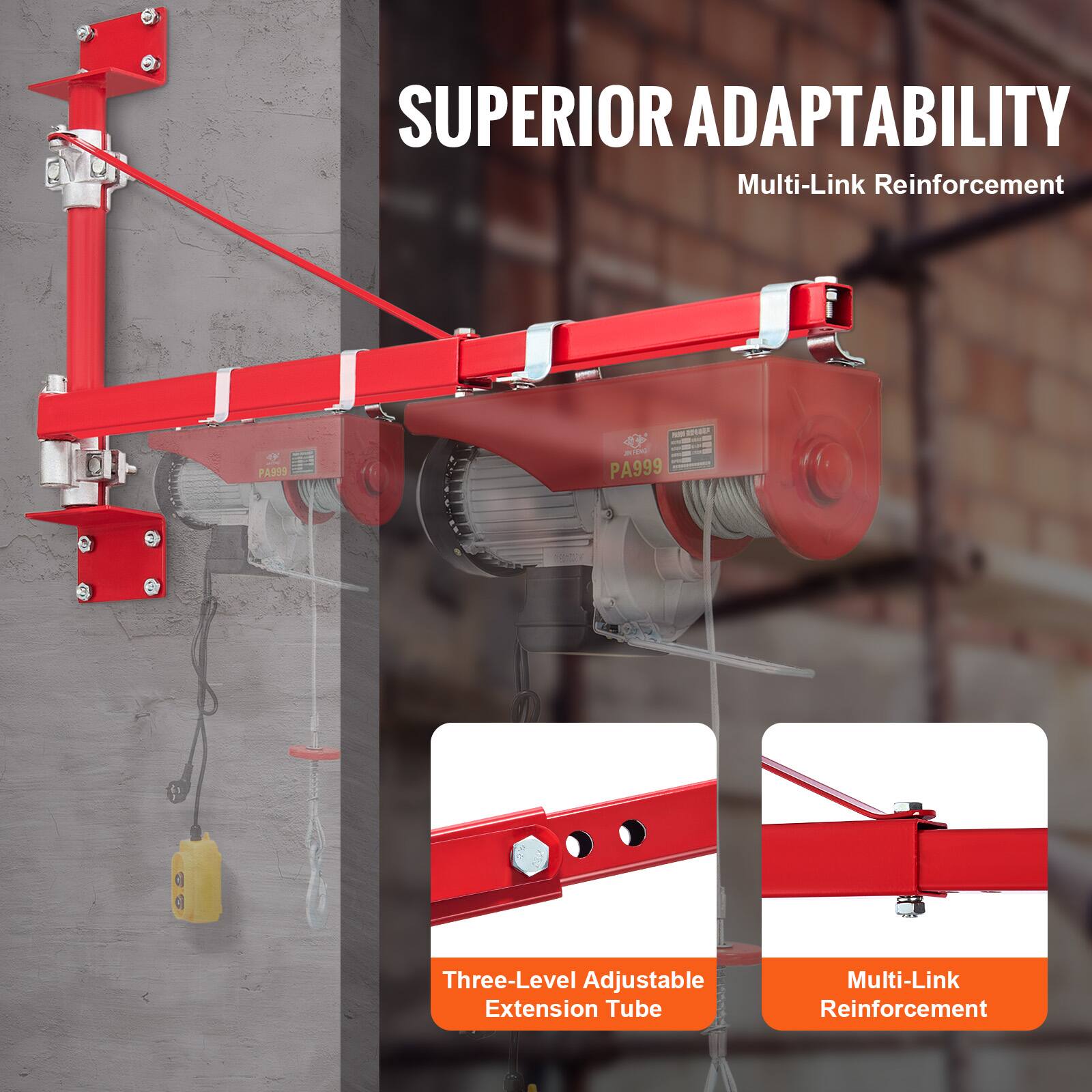 SUPERIOR ADAPTABILITY  
Multi-Link Reinforcement  
E 4 PAS99 aON - PA999  
Three-Level Adjustable Extension Tube  
Multi-Link Reinforcement
