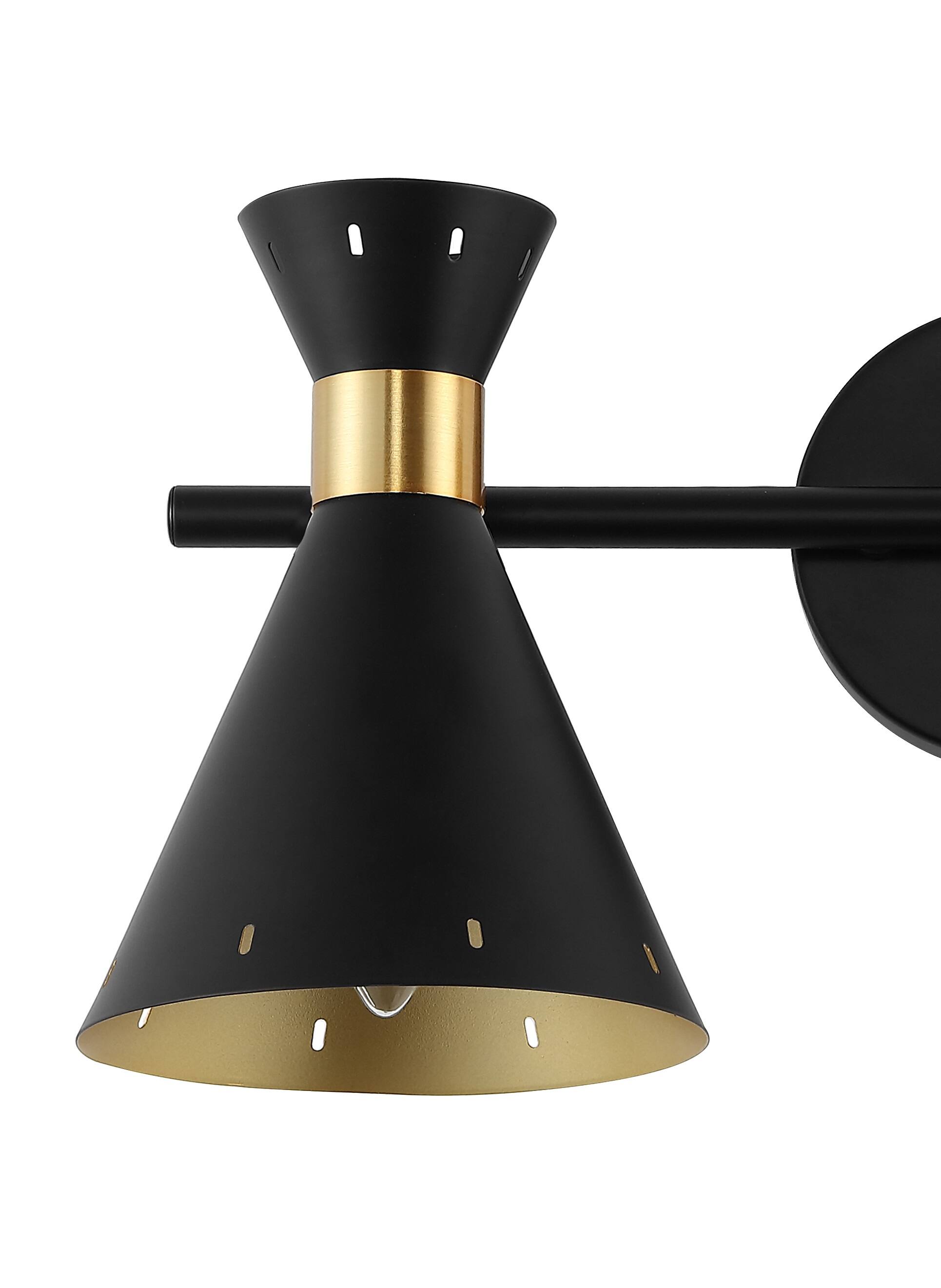 Alt View 3. Jonathan Y - Elroy 18.25" 2-Light Iron Retro Contemporary LED Track Light , Black/Gold - Black.