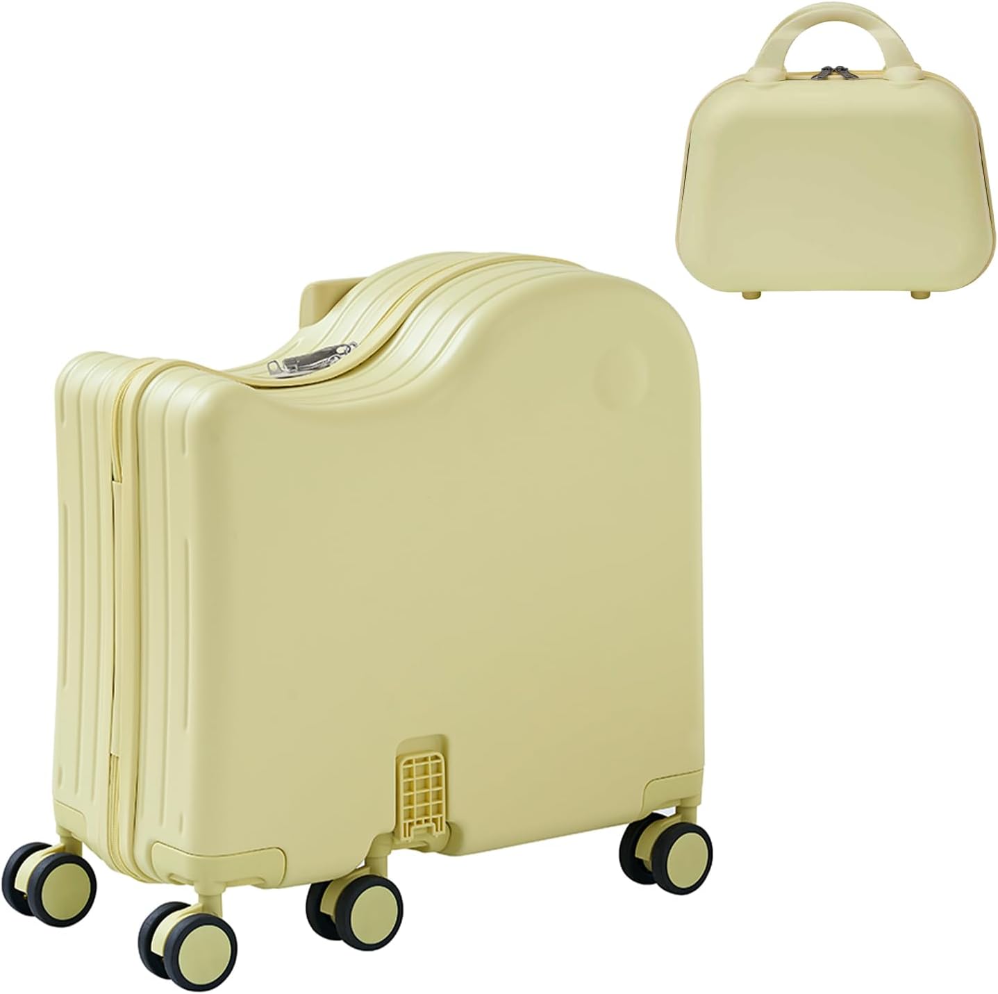 Alt View 7. Circus Cirle - Ride-on Luggage with Portable Bag for Kids - Yellow.