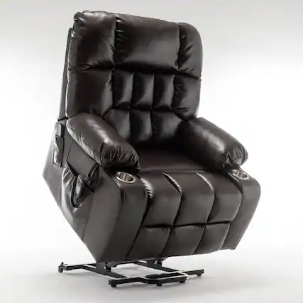 Front. TinyHomie - Lift Chair for Big and Tall Person with Inconvenient Legs High Density Foam Lift Sofa - Red.