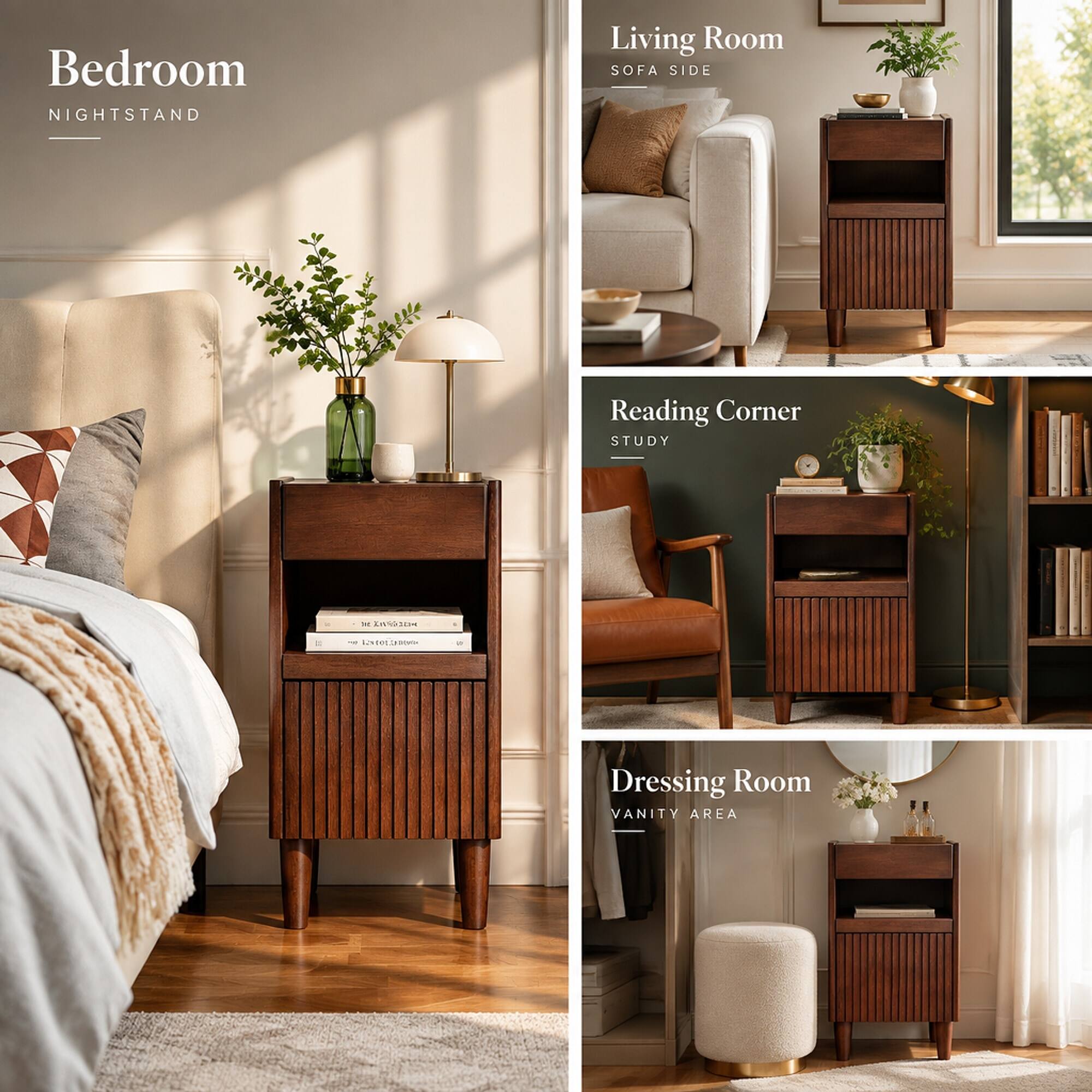 Bedroom NIGHTSTAND

Living Room SOFA SIDE

Reading Corner STUDY

Dressing Room VANITY AREA