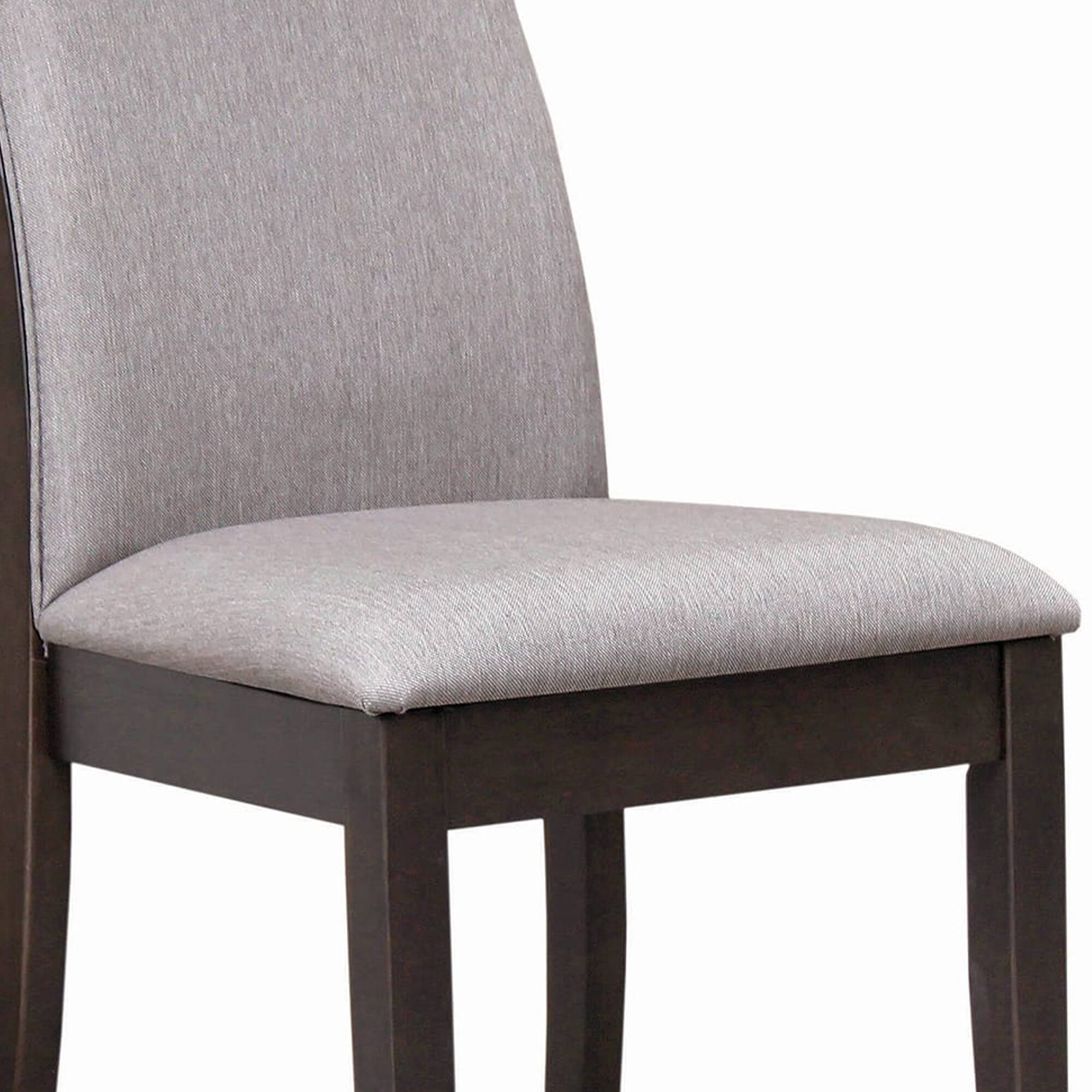 Alt View 2. Manhattan Lane - Fabric Upholstered Wooden Dining Chair, Set of 2 - Gray and Brown.
