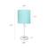 Left Zoom. Limelights - White Stick Lamp with USB charging port and Fabric Shade 2 Pack Set - Aqua.