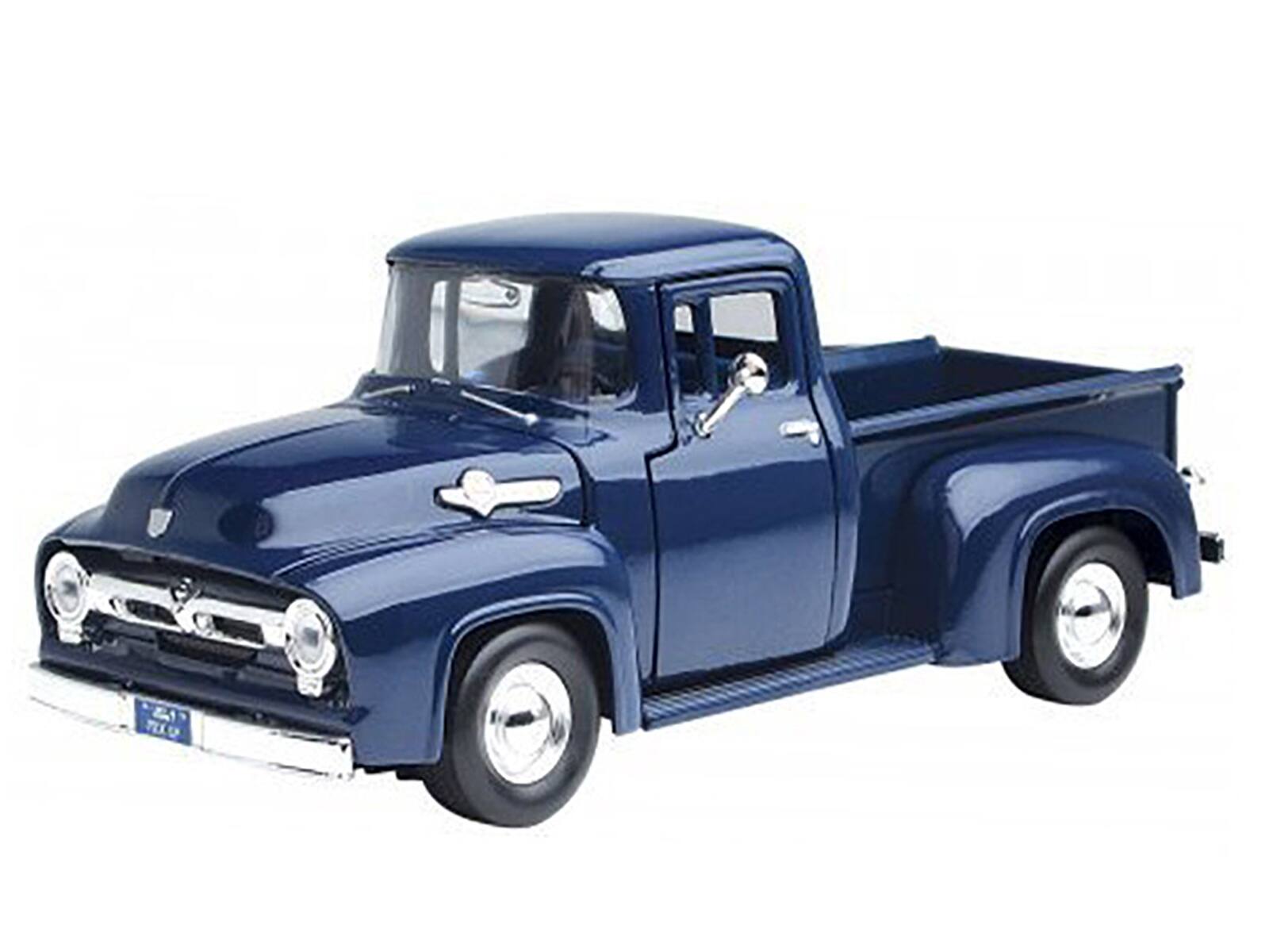 Alt View 1. Motormax - 1956 Ford F-100 Pickup Truck Blue 1/24 Diecast Model Car by Motormax.