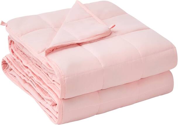 Front. blue - Paaaawaters Weighted Blanket for Adults Cooling Heavy Blanket for Sleeping Perfect - color:Pink+size:60X80-12lbs.