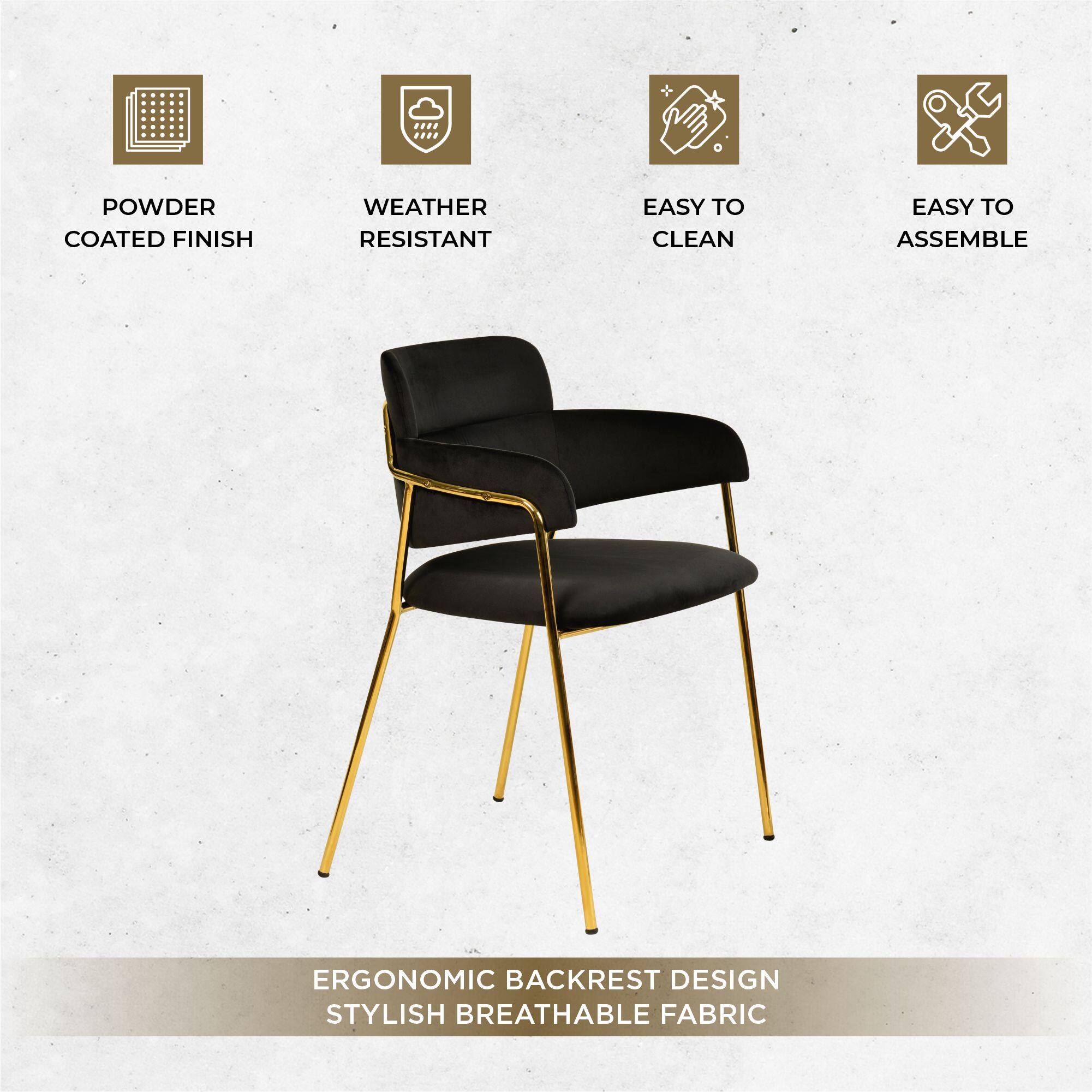 POWDER COATED FINISH  
WEATHER RESISTANT  
EASY TO CLEAN  
EASY TO ASSEMBLE  
ERGONOMIC BACKREST DESIGN  
STYLISH BREATHABLE FABRIC