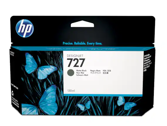 hp Precise. Reliable. Every time.
DESIGNJET 727 Matte Black
Negro Mate
Noir Mat
Schwarz Matt
130 ml