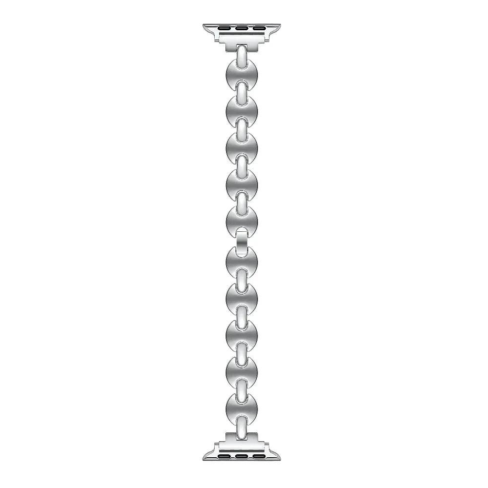 Left. Posh Tech - Sunny Metal Band for Apple Watch - Silver.
