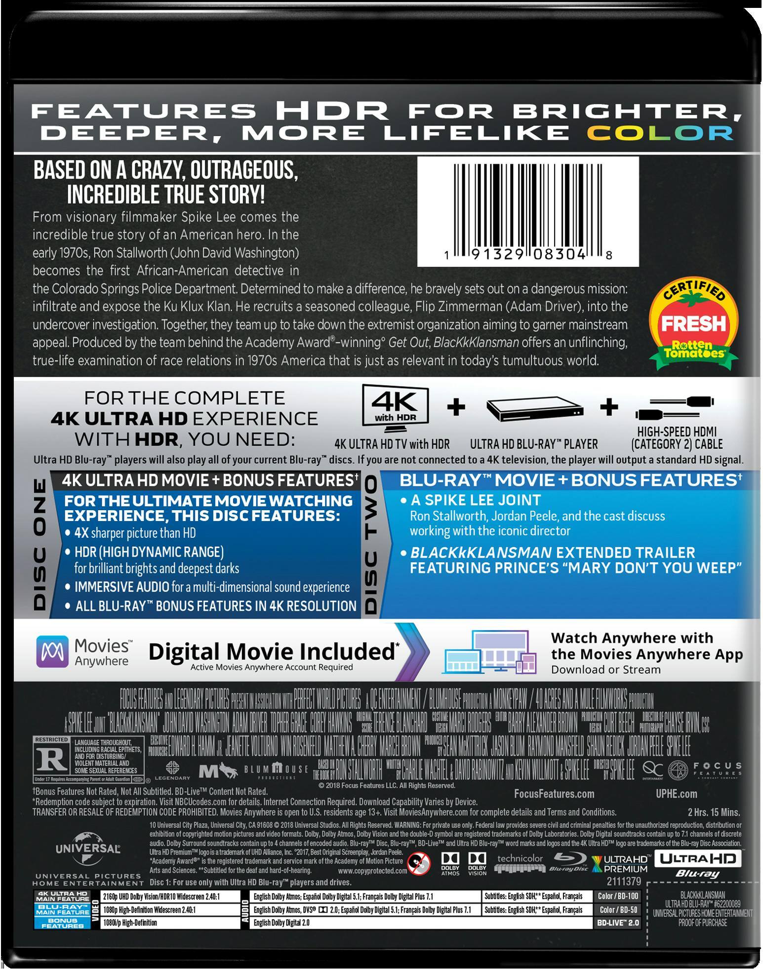 Angle. BlackkKlansman (4K Ultra HD) [UHD].