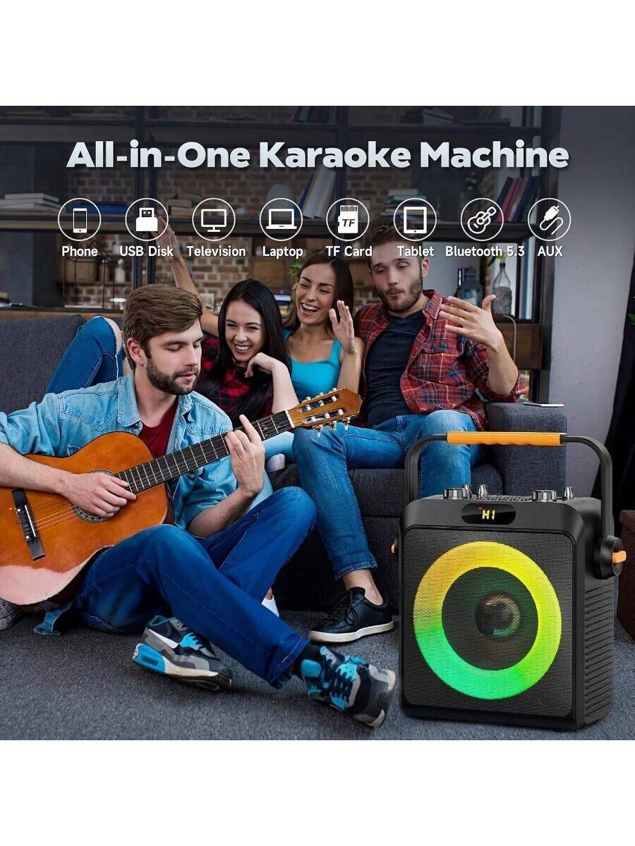 All-in-One Karaoke Machine

- Phone
- USB Disk
- Television
- Laptop
- TF Card
- Tablet
- Bluetooth 5.3
- AUX