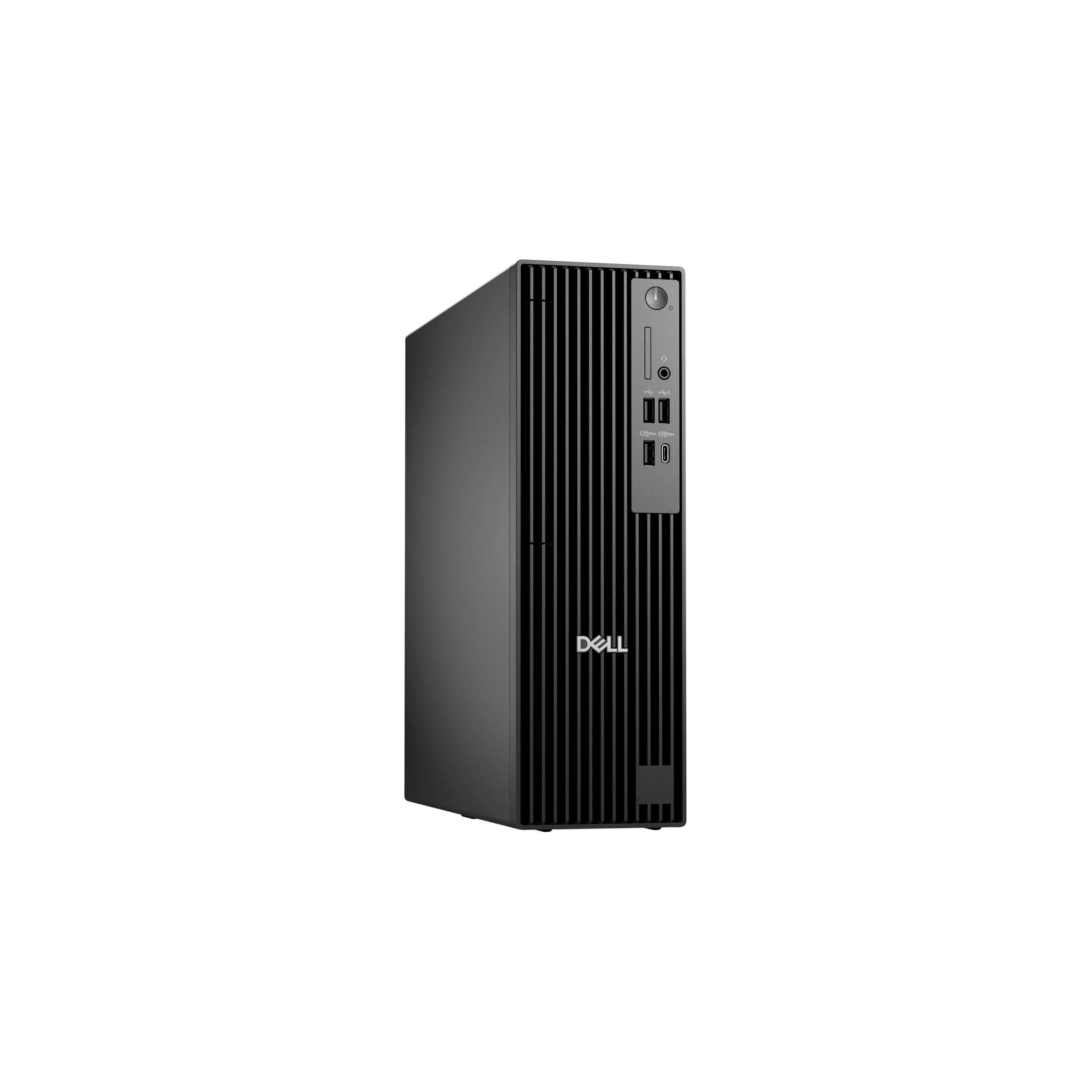 Left. Dell - Dell Pro QCS1250 Desktop Computer - Intel Core Ultra 5 235 - 16 GB - 512 GB SSD - Slim PC - Standard Black - Intel Chip - Standard Black.