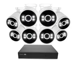 Swann - AdvancedX Wired NVR 4K Security Camera System, 8 CH, 8 PoE Cameras Outdoor, 1TB, Color Night Vision, Motion Detect - White - Front_Zoom