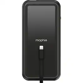 mophie - Powerstation Plus XL 8,000 mAh Battery Pack Wireless Charger for iPhones - Black