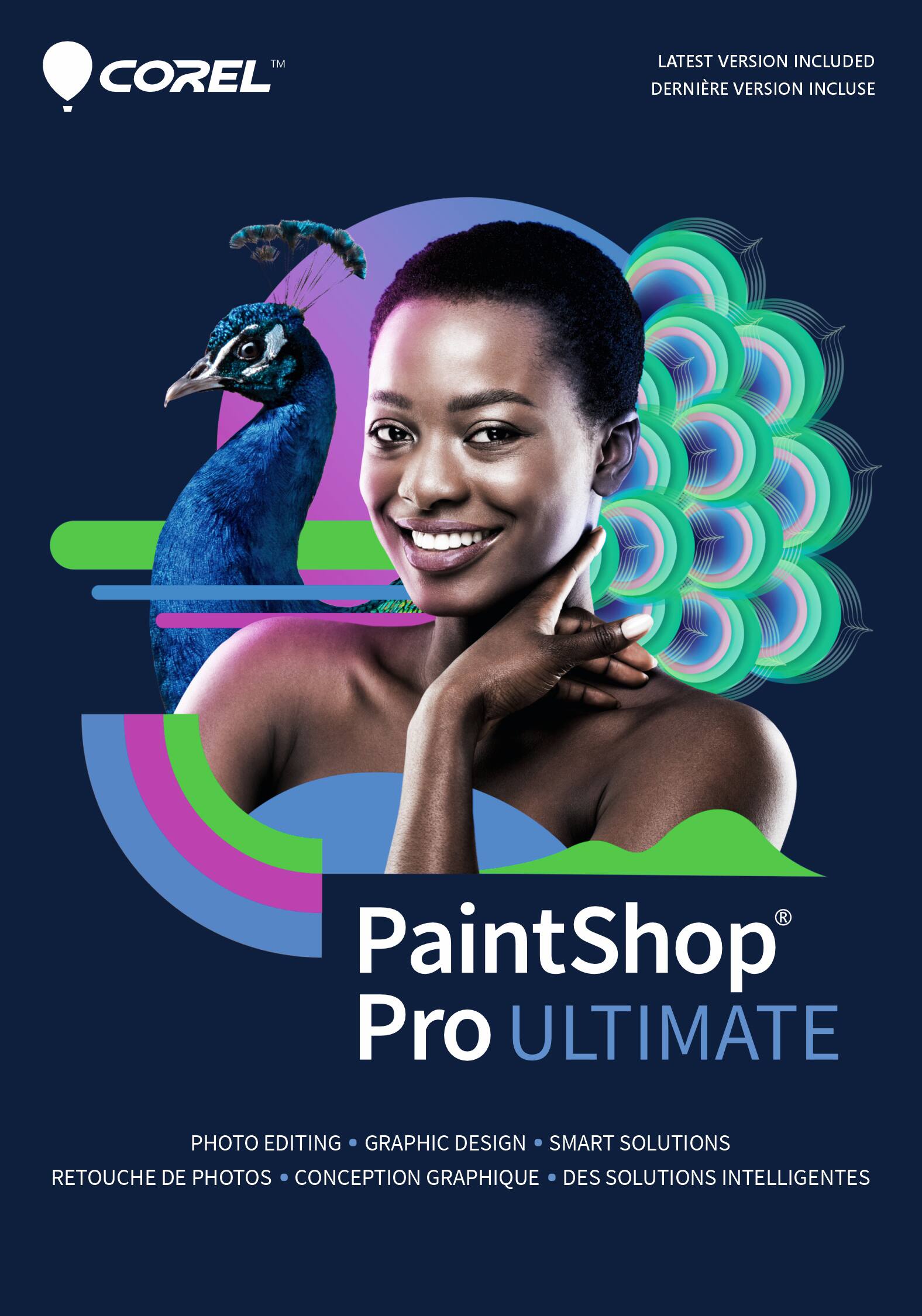 Latest version of Corel included. PaintShop Pro ULTIMATE photo editing, graphic design, smart solutions, retouching of photos, concept graphique, des solutions intelligentes.