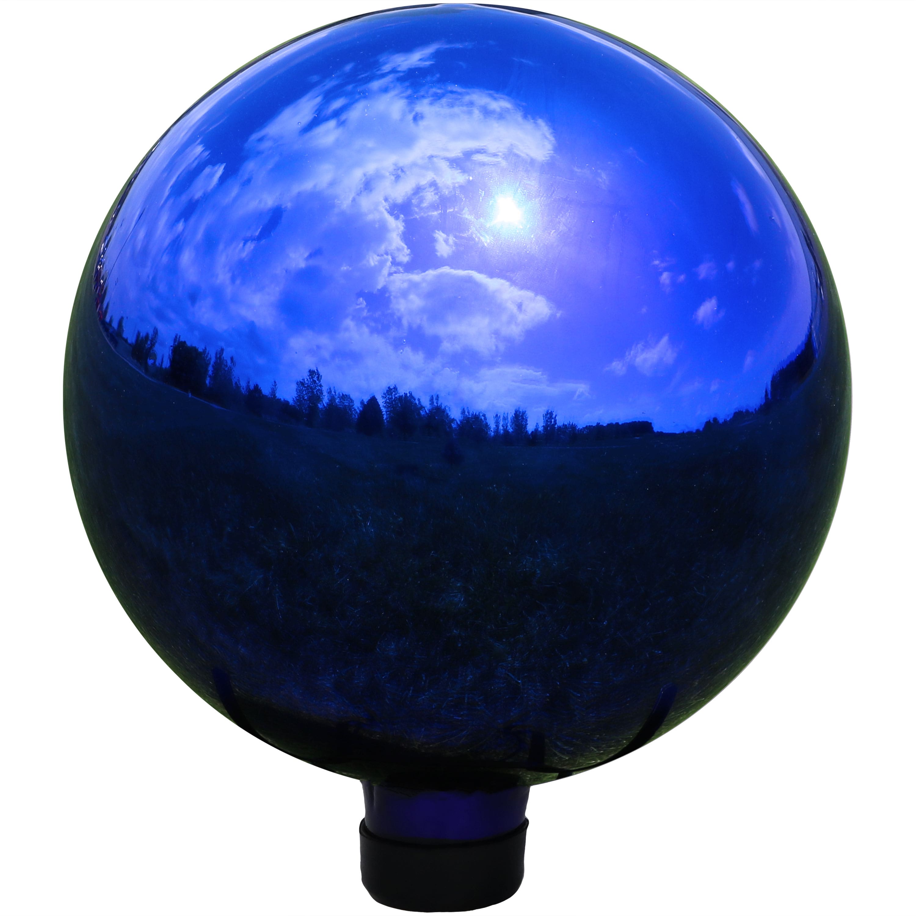 Sunnydaze - Mirrored Surface Gazing Globe - 10 in - Blue