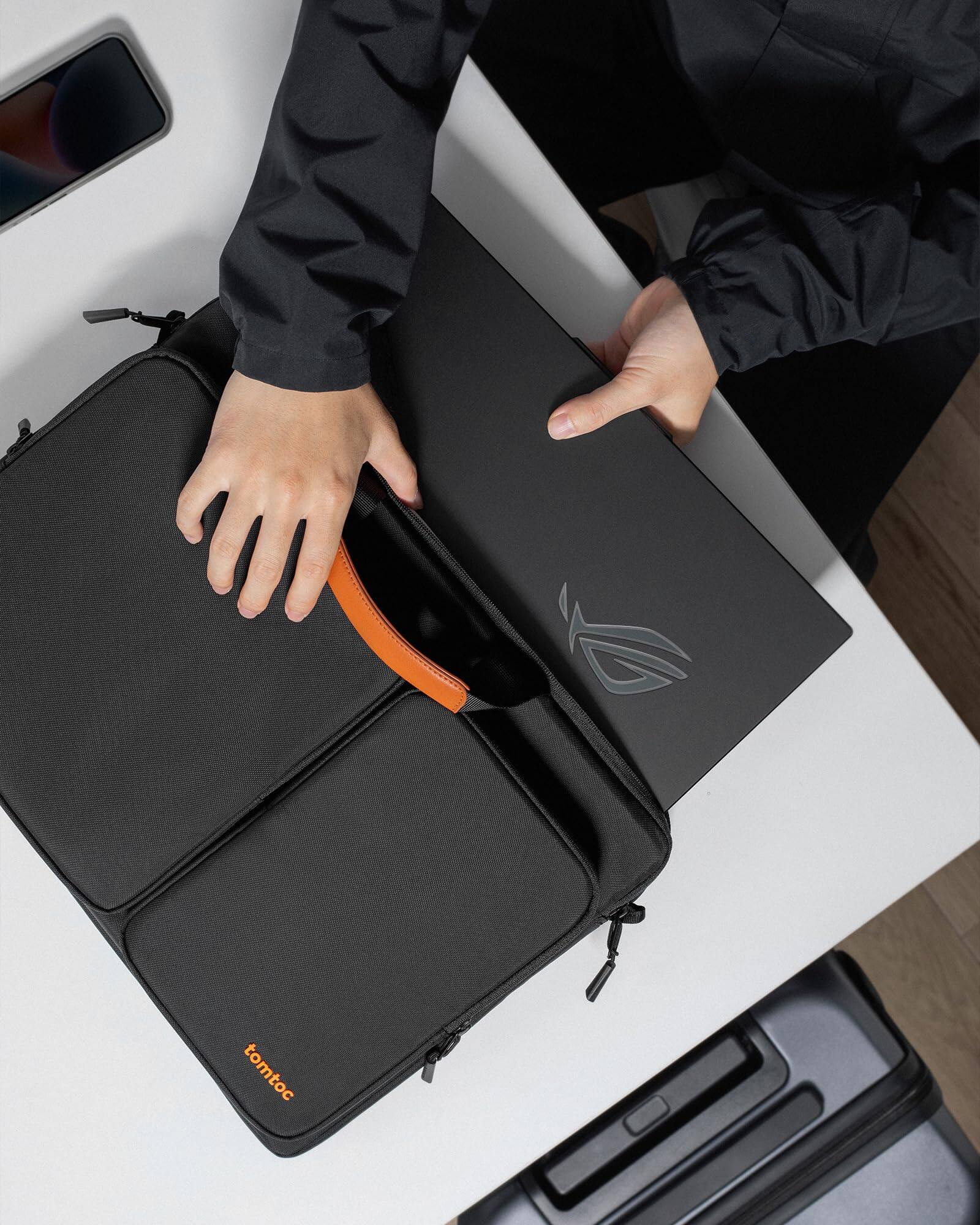 Alt View 6. tomtoc - Defender-A42 360° Protective Laptop Shoulder Bag for 17-17.3 inch HP Dell Acer ASUS Lenovo ThinkPad Gaming Laptop - Black.