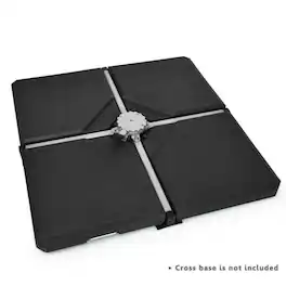 Mondawe - 4 Pieces Square Fillable Patio Umbrella Base Set with Handle and Funnel - Black