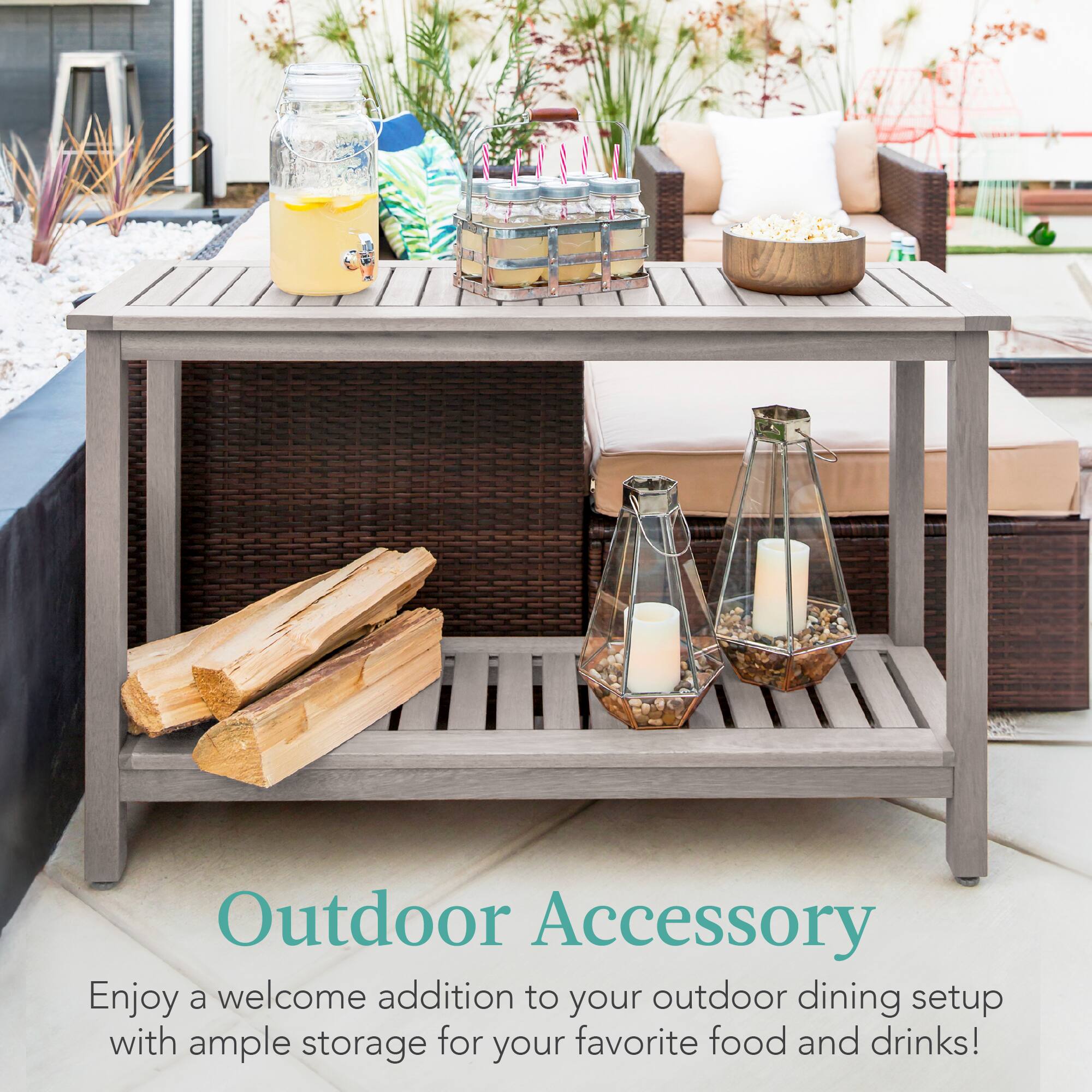 Outdoor Accessory

Enjoy a welcome addition to your outdoor dining setup with ample storage for your favorite food and drinks!