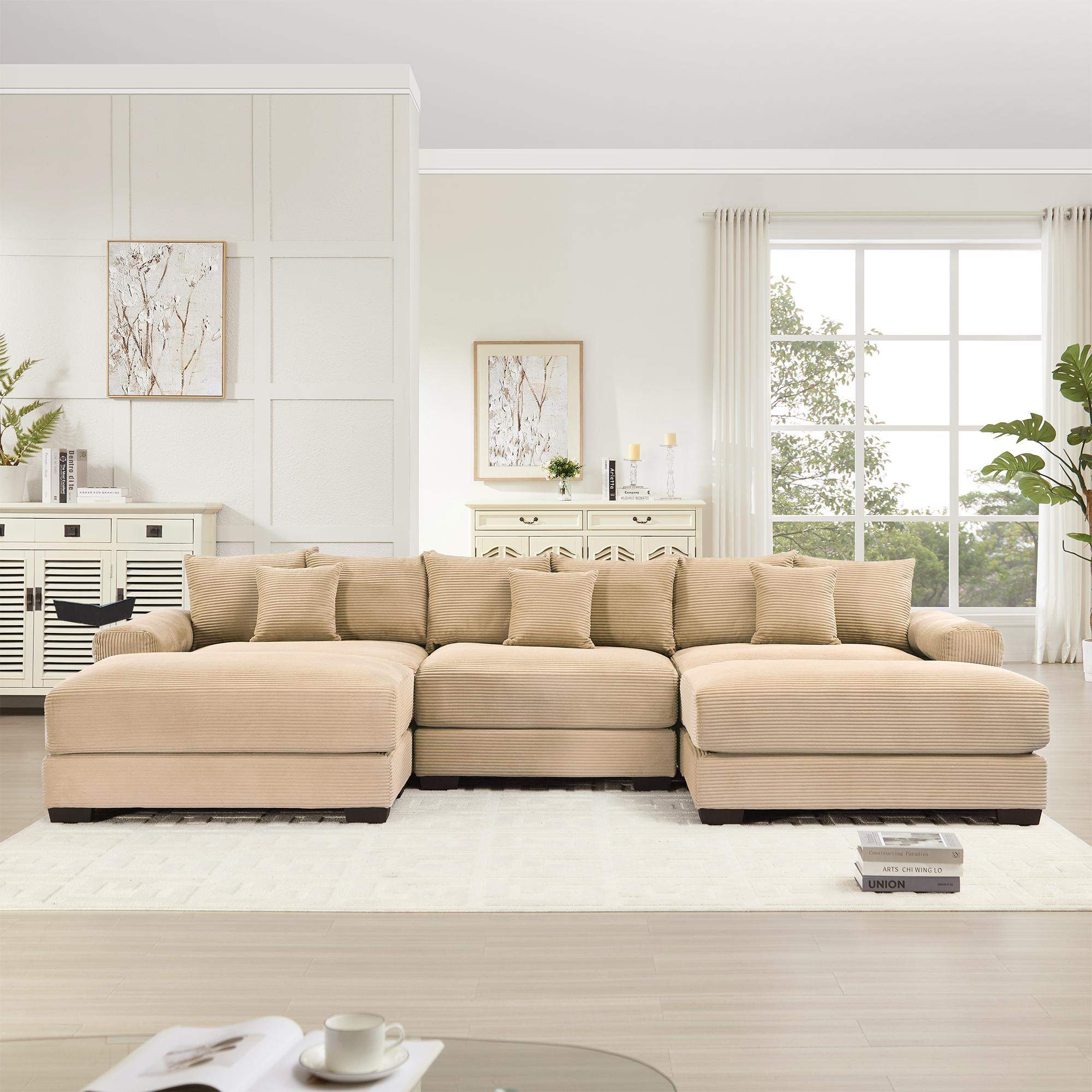 Roomtec 130 inch Oversized Cloud Modular Sectional Couch Premium ...