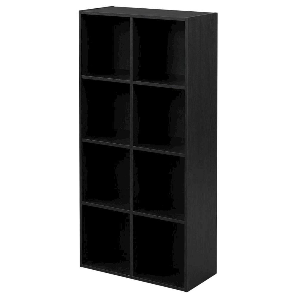 Left. FurniFact - Blackwood 7-Cube Reversible Storage Shelf With Open Design For Organized Living - Blackwood.