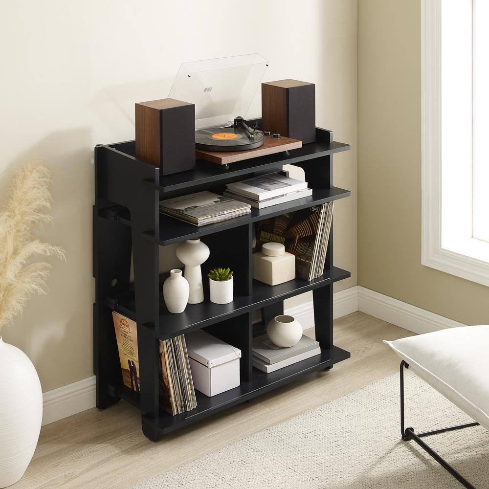 Alt View 8. Crosley Furniture - Soho Record Storage Console - Black.