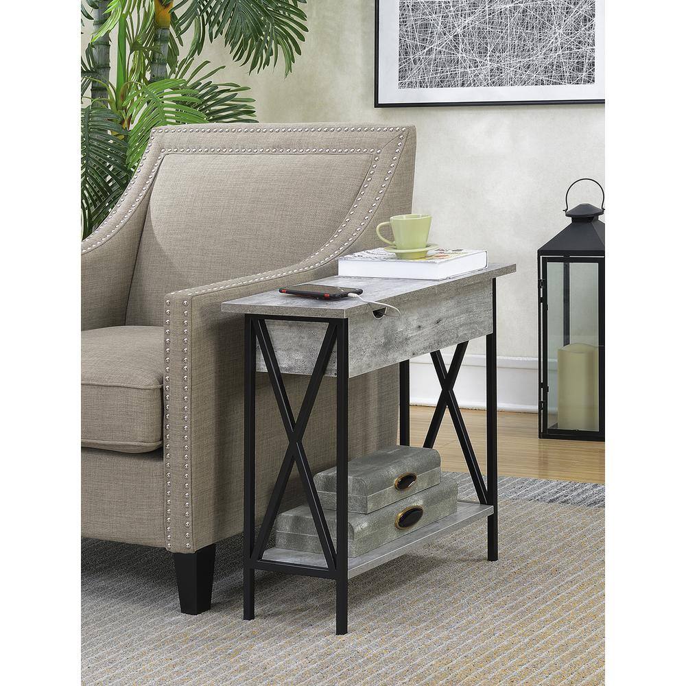 Left. Convenience Concepts - Tucson Electric Flip Top Table - Faux Birch/Black.