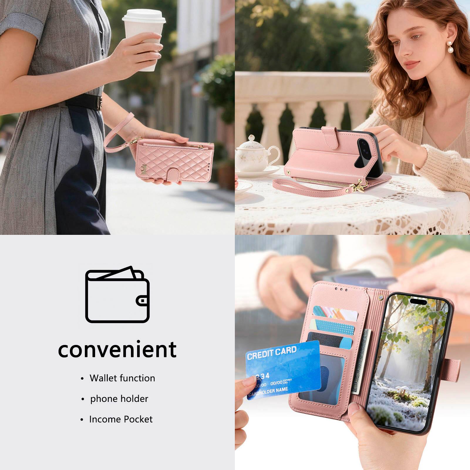 Convenient

- Wallet function
- Phone holder
- Income Pocket

CREDIT CARD
234 00/00
DIEM NAME
CARDHOLDER NAME