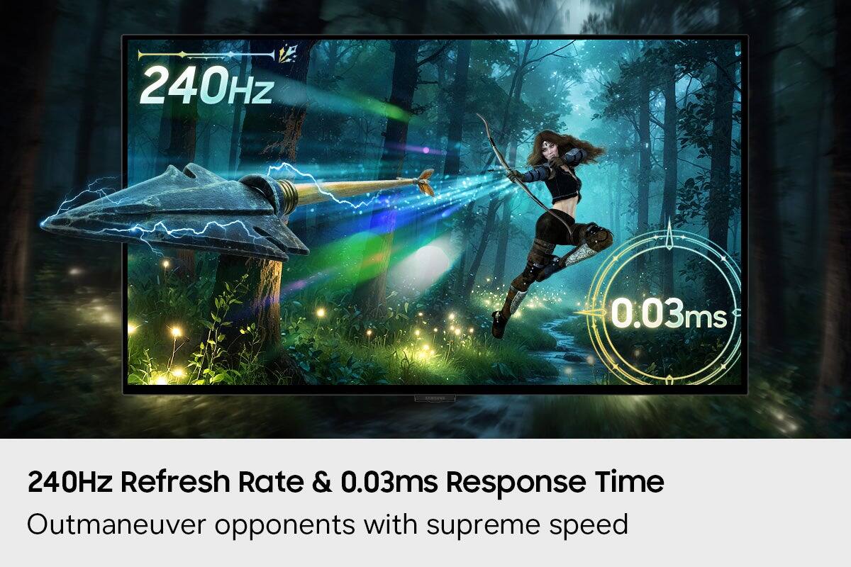 240Hz  
0.03ms  
240Hz Refresh Rate & 0.03ms Response Time  
Outmaneuver opponents with supreme speed