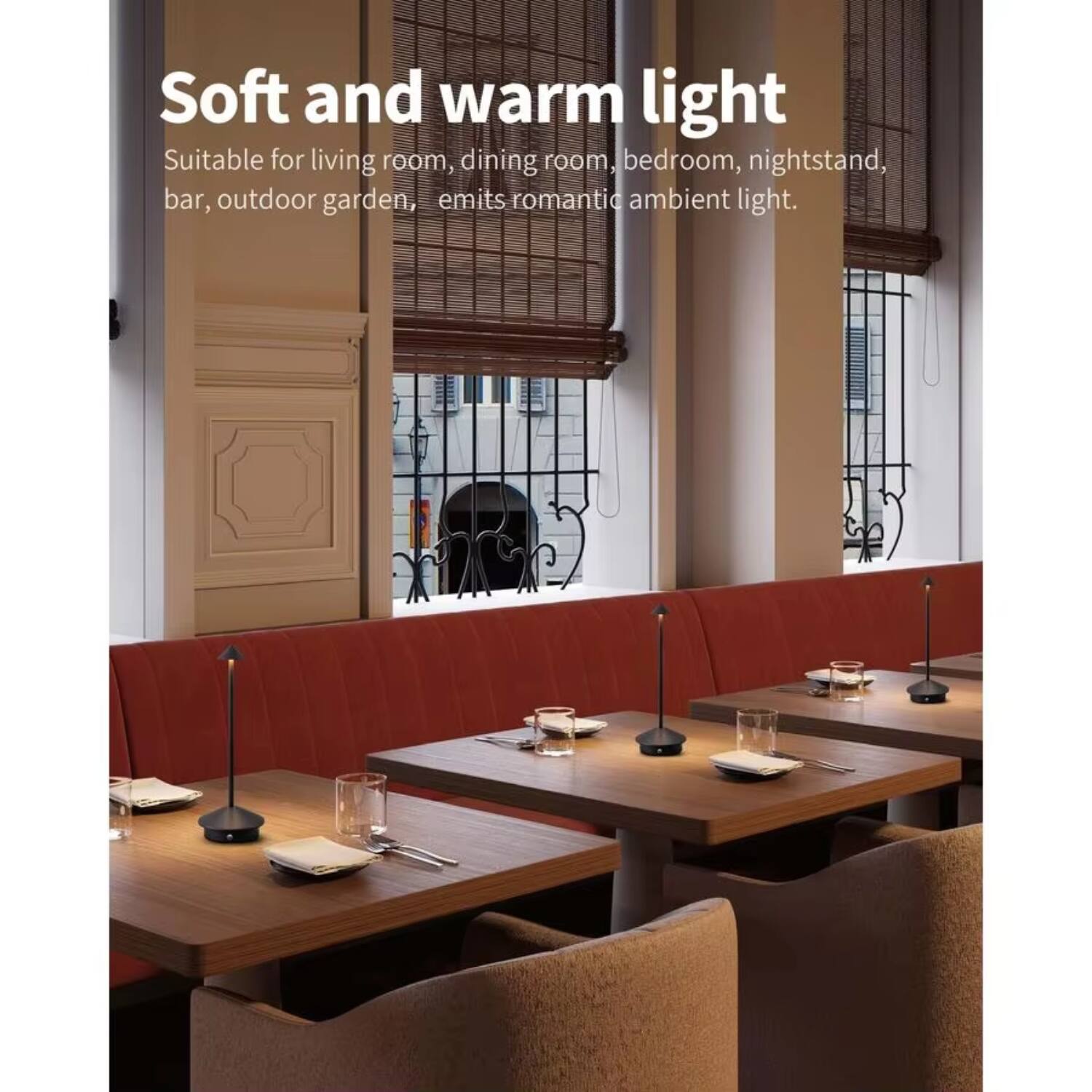 Soft and warm light  
Suitable for living room, dining room, bedroom, nightstand, bar, outdoor garden, emits romantic ambient light.