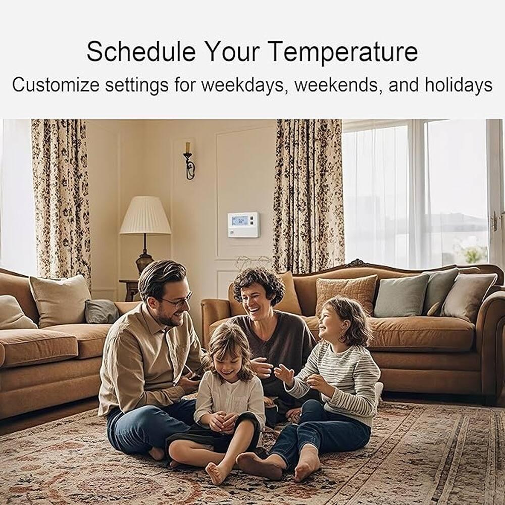 Schedule Your Temperature  
Customize settings for weekdays, weekends, and holidays