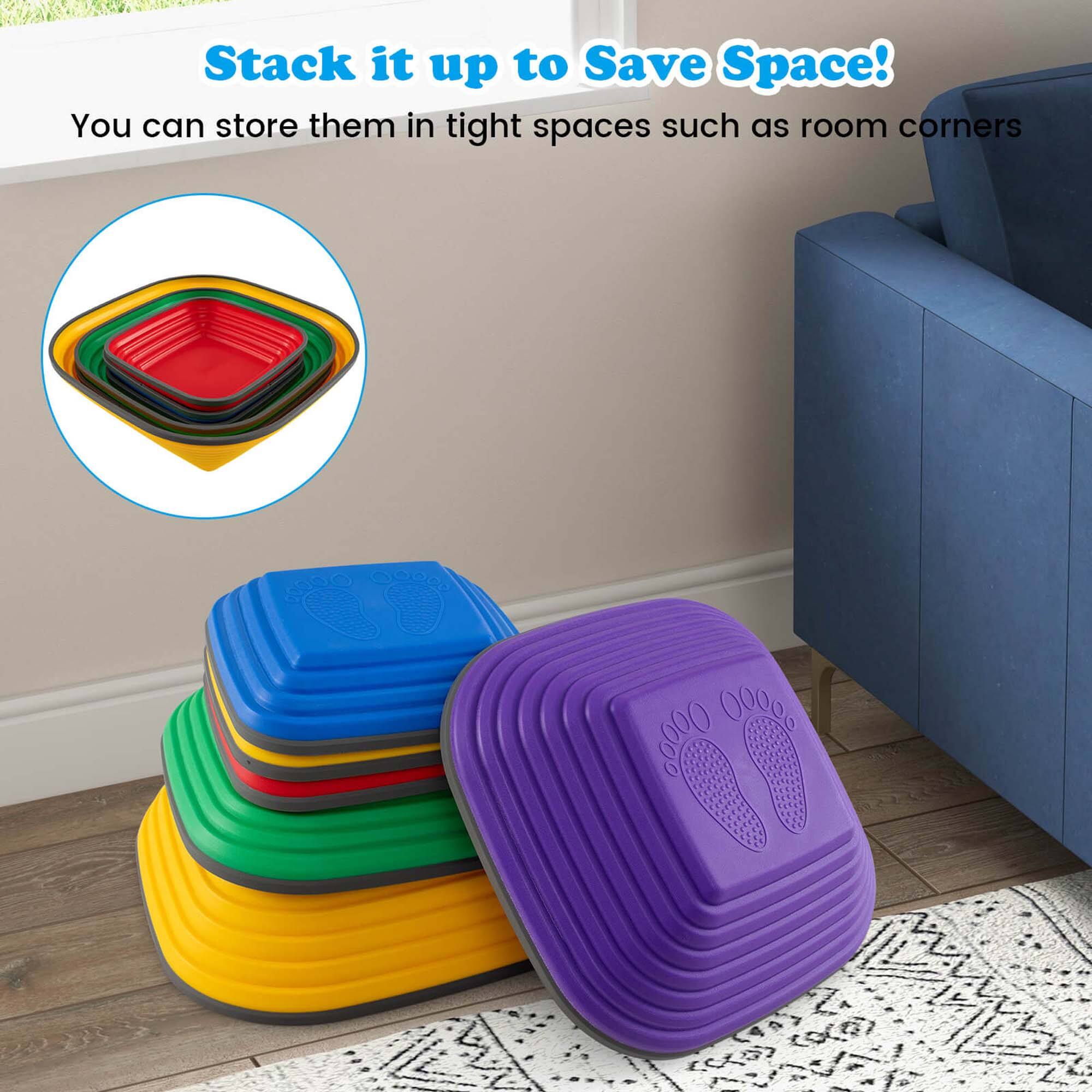 Stack it up to Save Space!  
You can store them in tight spaces such as room corners.