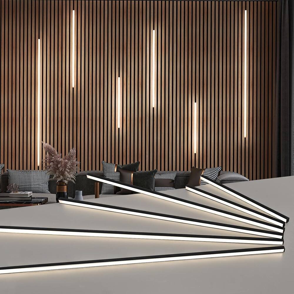 Front. Schertz - 6 Pack Self-Adhesive White LED Lights with Smart Touch Switch, 3000K Warm Light for Wood Slat Wall Panels, Headboards.