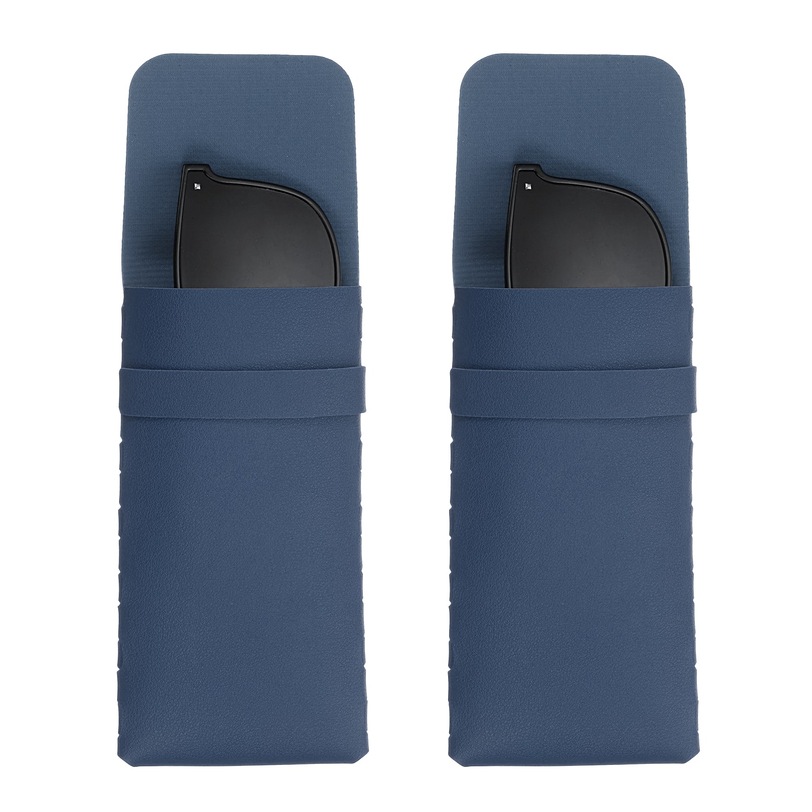 Unique Bargains - 2pcs Soft Glasses Case Leather Flap Closure Pouch for Eyewear Travel Sport Work - Dark Blue price history on PriceWatchPro