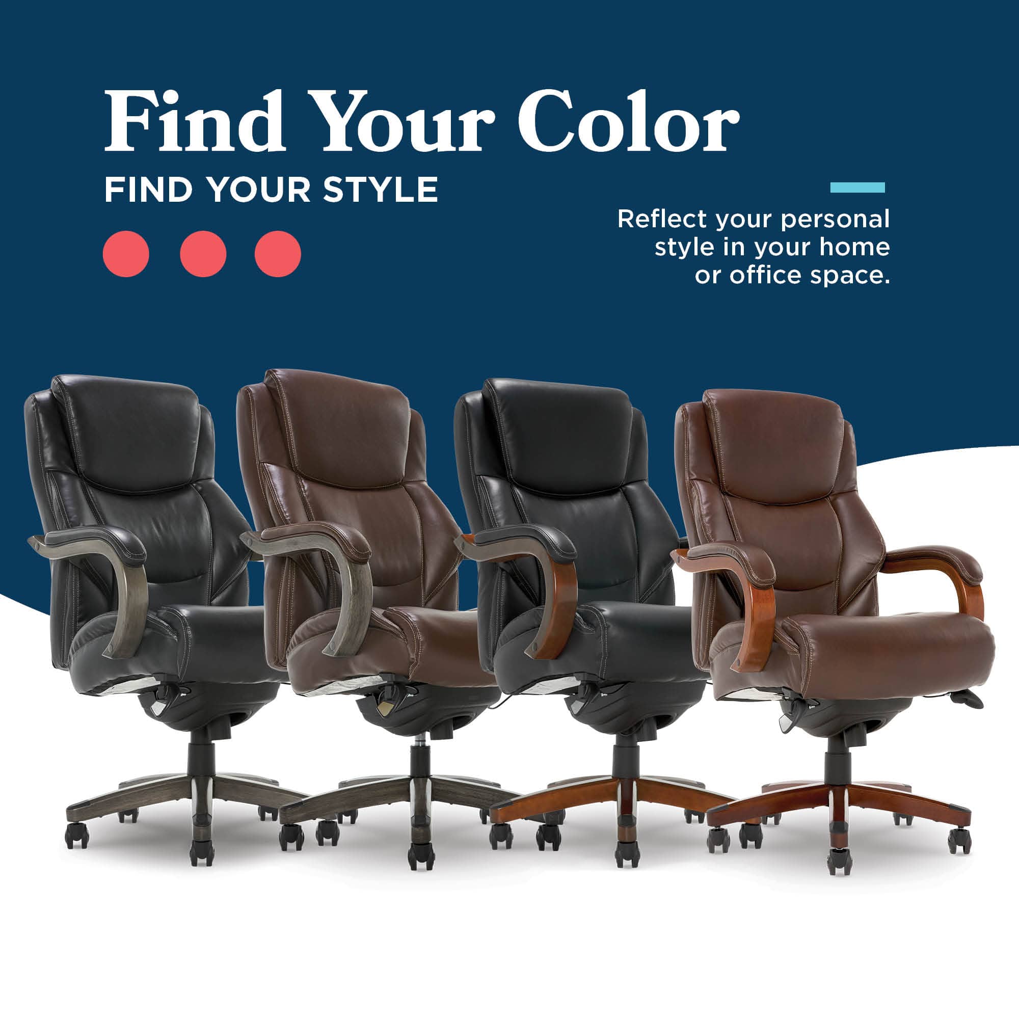 La Z Boy Delano Big & Tall Executive Office Chair, Mahogany Wood