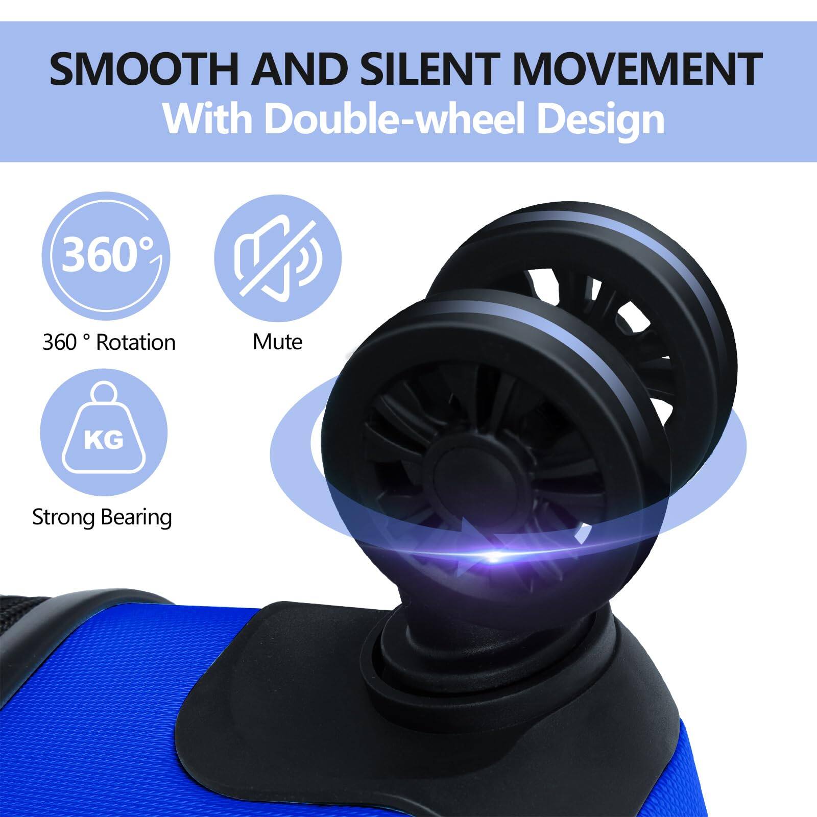 SMOOTH AND SILENT MOVEMENT  
With Double-wheel Design

- 360° Rotation
- Mute
- Strong Bearing
