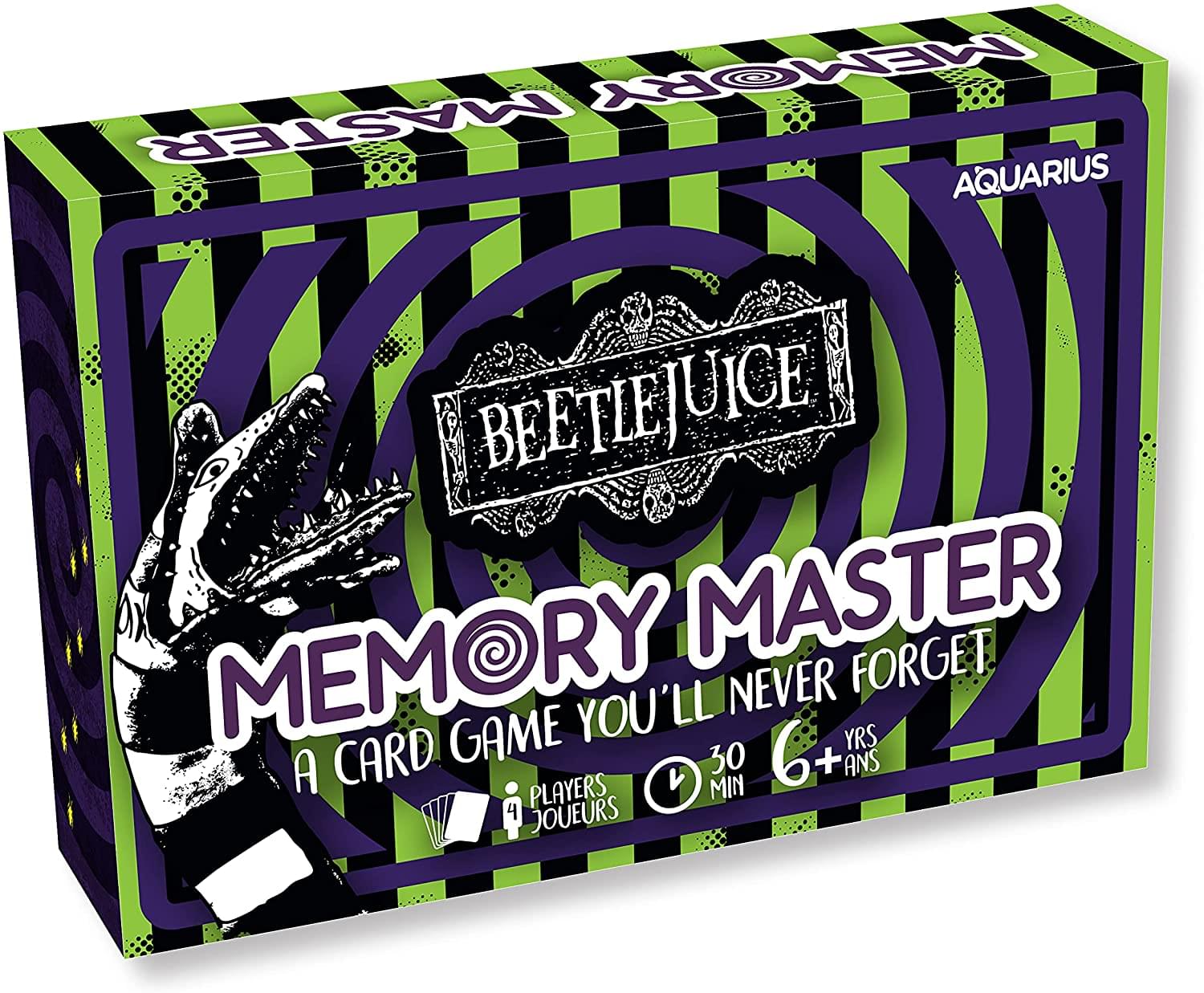 MEMORY MASTER  
BEETIEJUICE  
A CARD GAME YOU'LL NEVER FORGET  
30 MIN  
6+ ANS  
4 JOUEURS