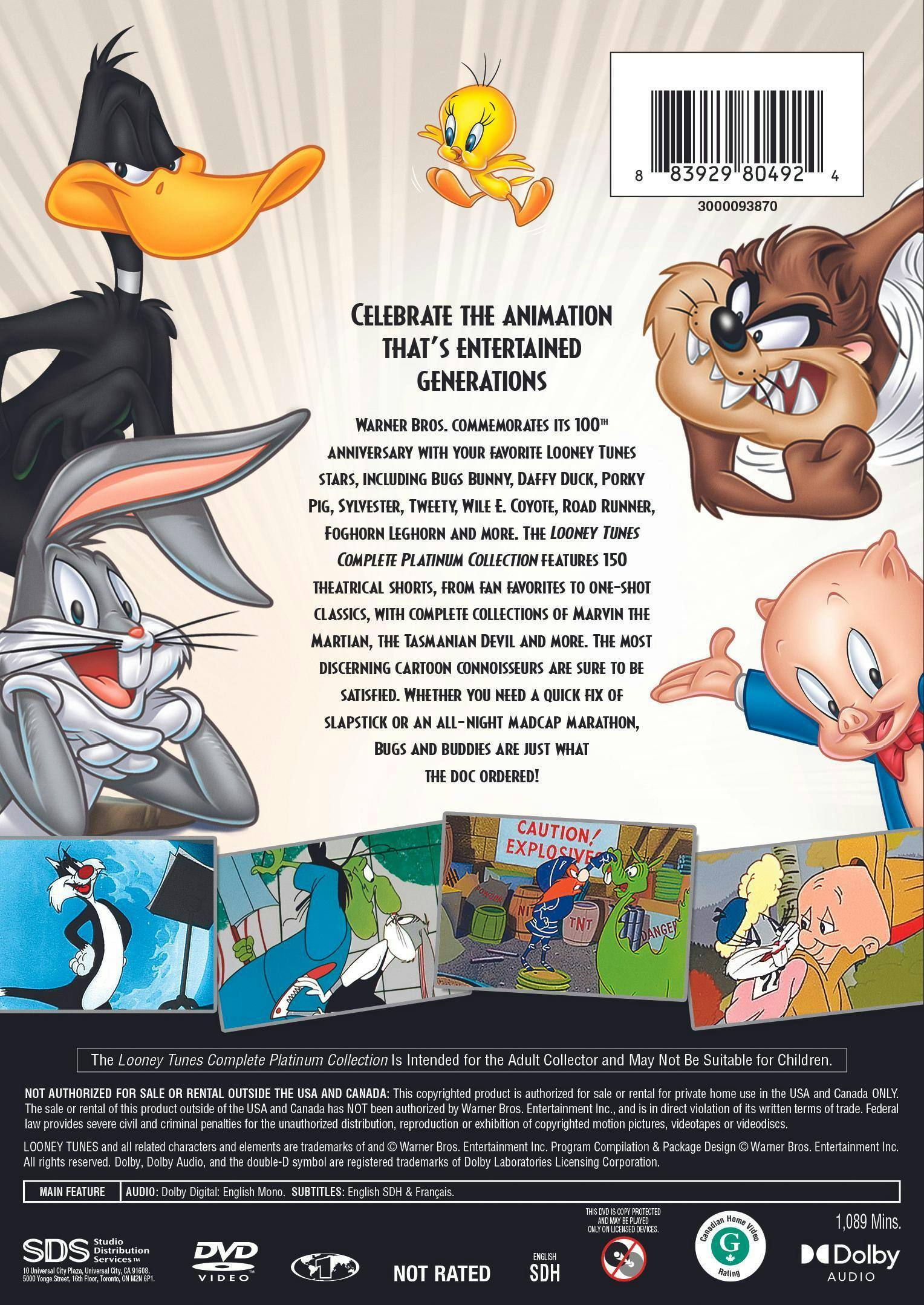 Back. Best of WB 100th: The Looney Tunes Complete Platinum Collection (DVD Boxed Set) [DVD].