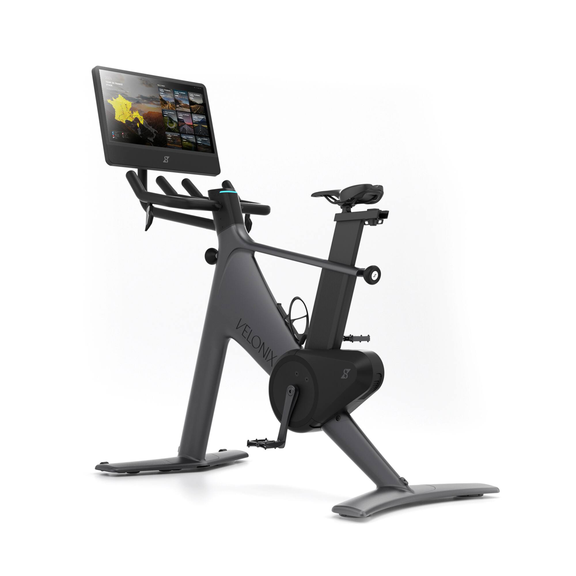 Angle. Speediance - Speediance VeloNix Exercise Bike, Smart AI Fitness Bike with Personalized Fitness Courses & Online Cycling Coaching - ‎Carbon Gray.