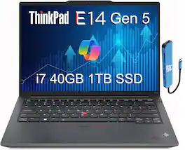 Lenovo - ThinkPad E14 14" WUXGA Laptop - Core i7 with 40GB RAM - 1TB SSD - Backlit - Fingerprint Reader - Windows 11 Pro - Black