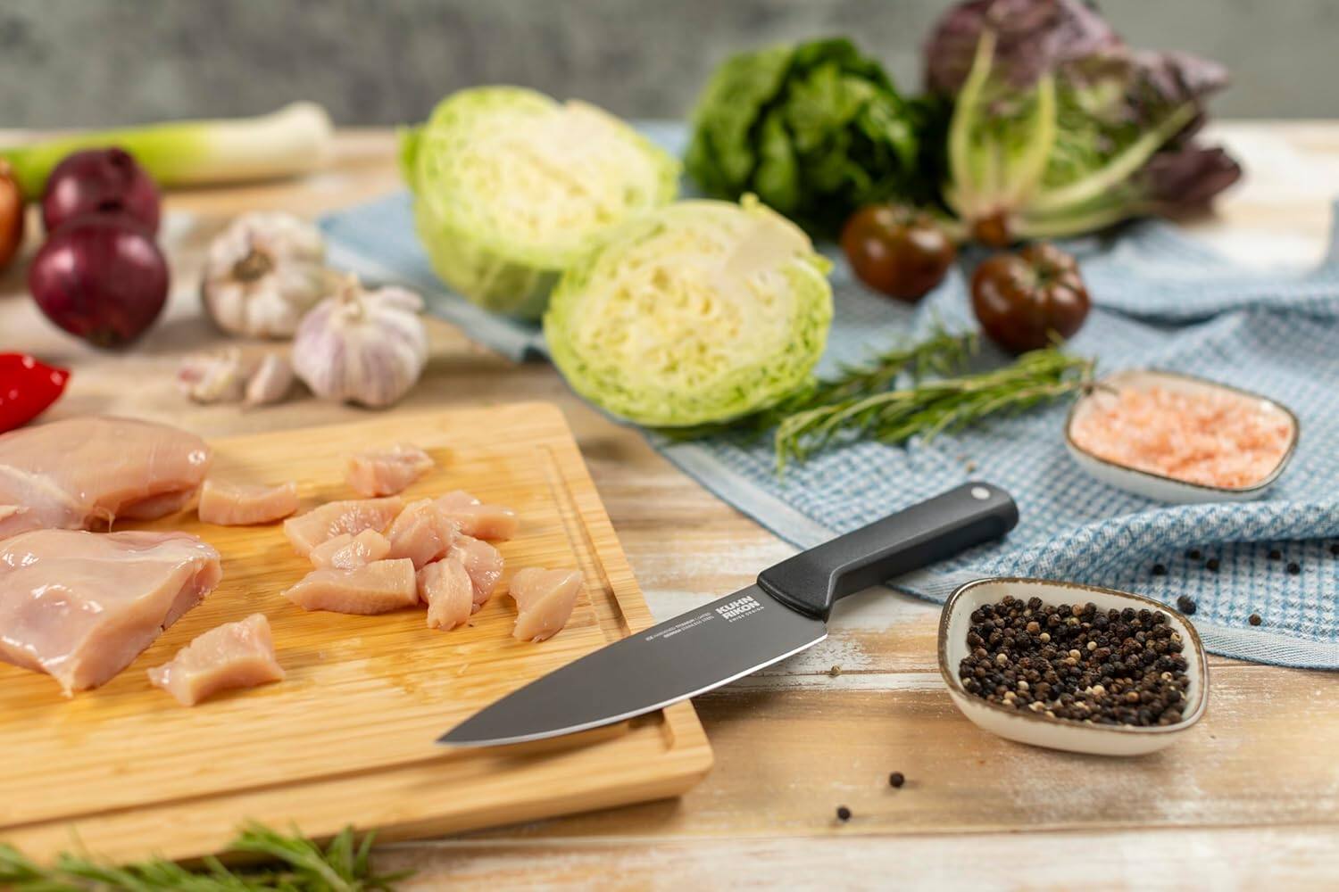 Alt View 3. Kuhn Rikon - ICED Chef's Knife 6.3-Inch, Ice Hardened German Stainless Blade - Black.