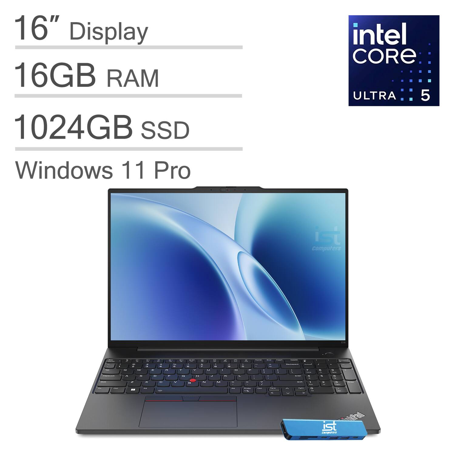Lenovo - Upgraded - ThinkPad E16 Gen 2 16 FHD+ Laptop - Intel Core Ultra 5 125U with 16GB Memory - 1TB SSD - Windows 11 Pro - Black