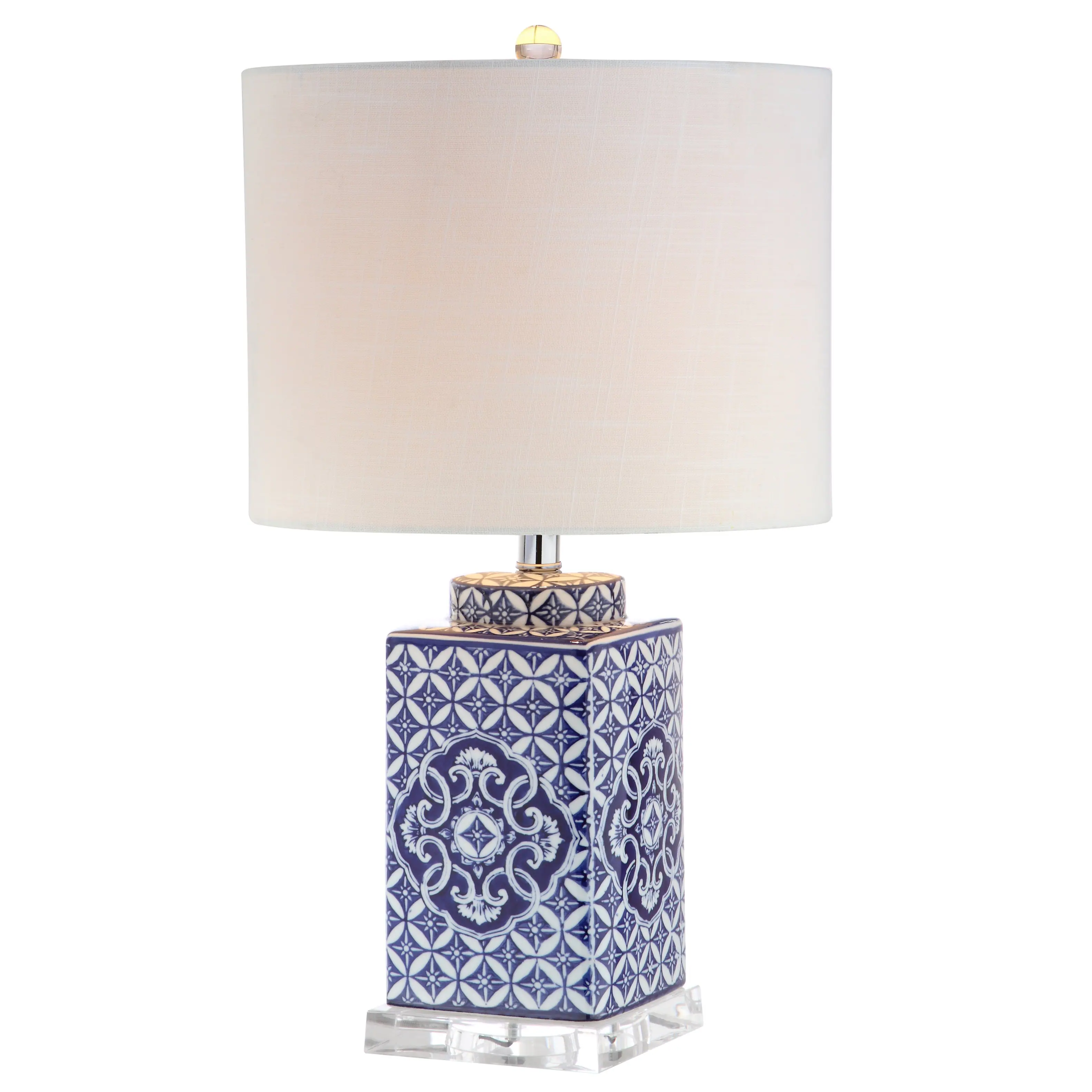 Jonathan Y - Choi 23" Chinoiserie LED Table Lamp - Blue/White