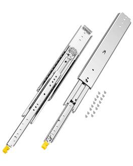 VEVOR - 1 Pair Full Extension Drawer Slides 18 20 22 28 30 32 36 38 40 44 48 52 56 60 in, 500 lbs Load Capacity Locking Drawer - Silver